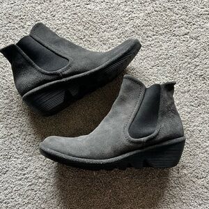 Fly London Boots Phil Size 37 Chelsea Pull On Casual Wedge Booties P500426032